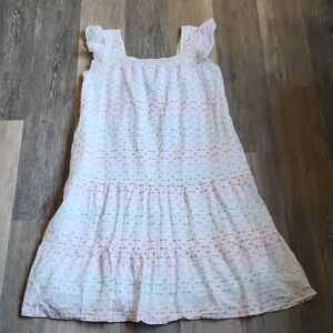 Draper James White Midi Dress with Multicolor Accents